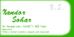 nandor sohar business card